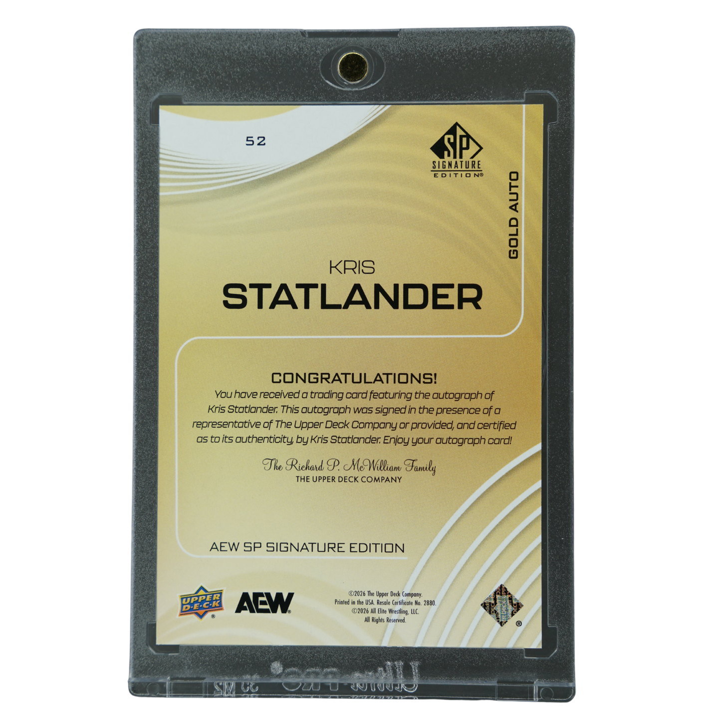 Kris Statlander 2026 AEW SP Signature 7/15 #52