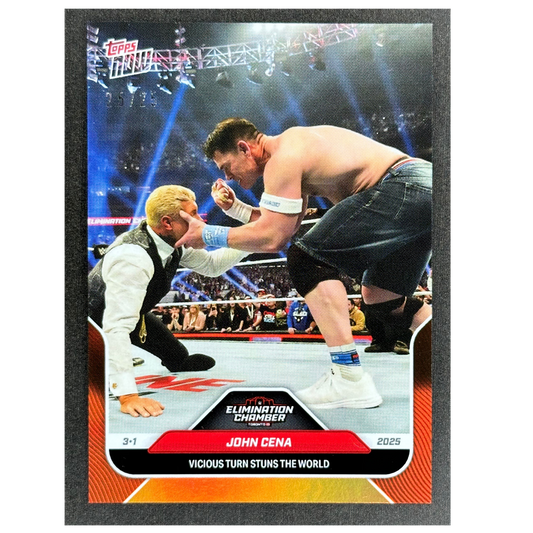 John Cena 2025 Topps Now „Vicious Turn Stuns The World“ 25/25 #29