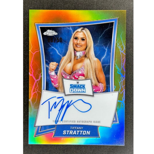 Tiffany Stratton 2025 Chrome Blue Brand Auto Gold 8/50 #BBA-TIF