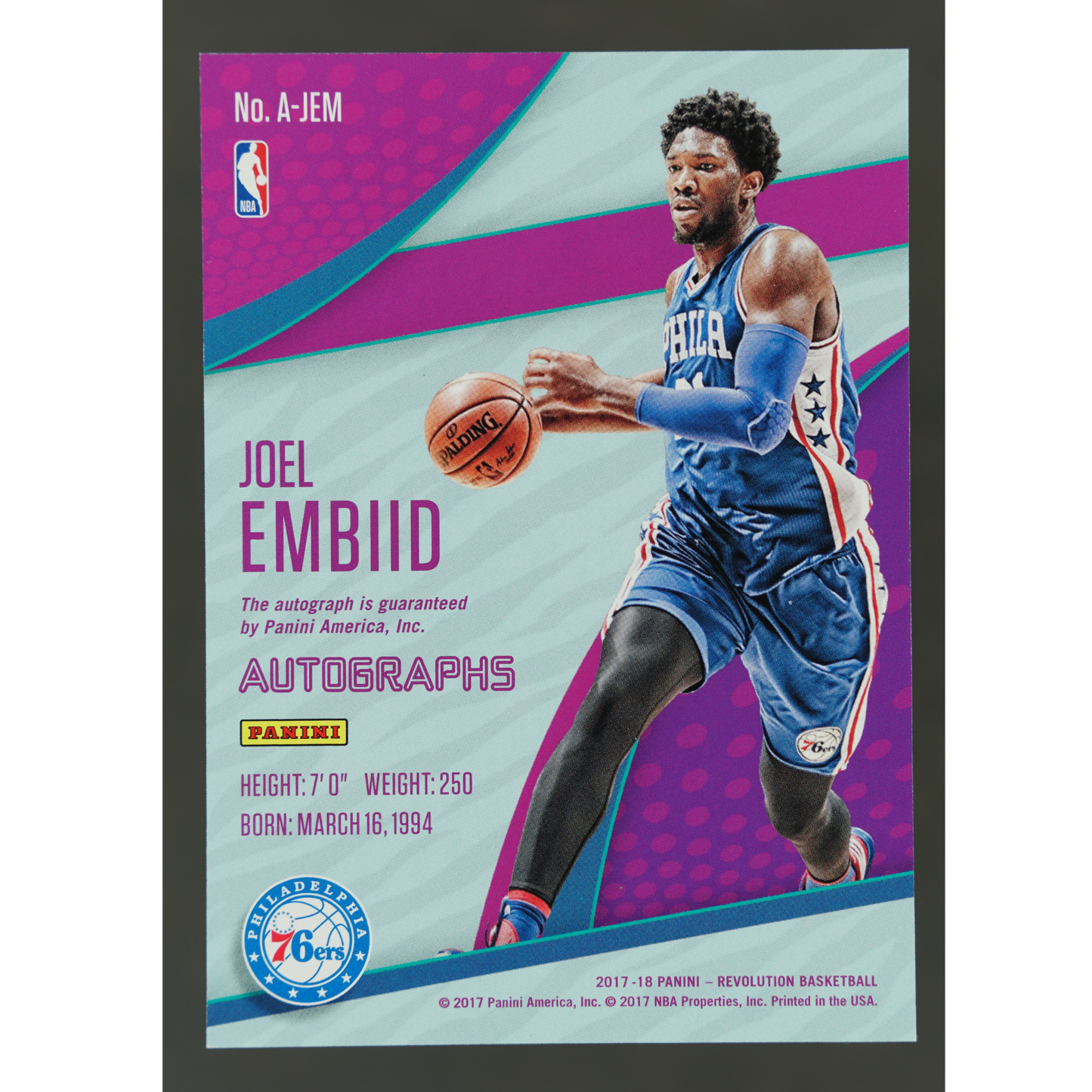 Joel Embiid 2017 Revolution Auto #A-JEM
