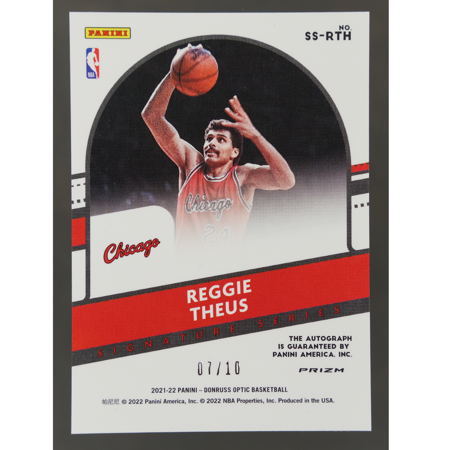 Reggie Theus 2021 Optic Signatures Series Auto Gold 7/10 #SS-RTH