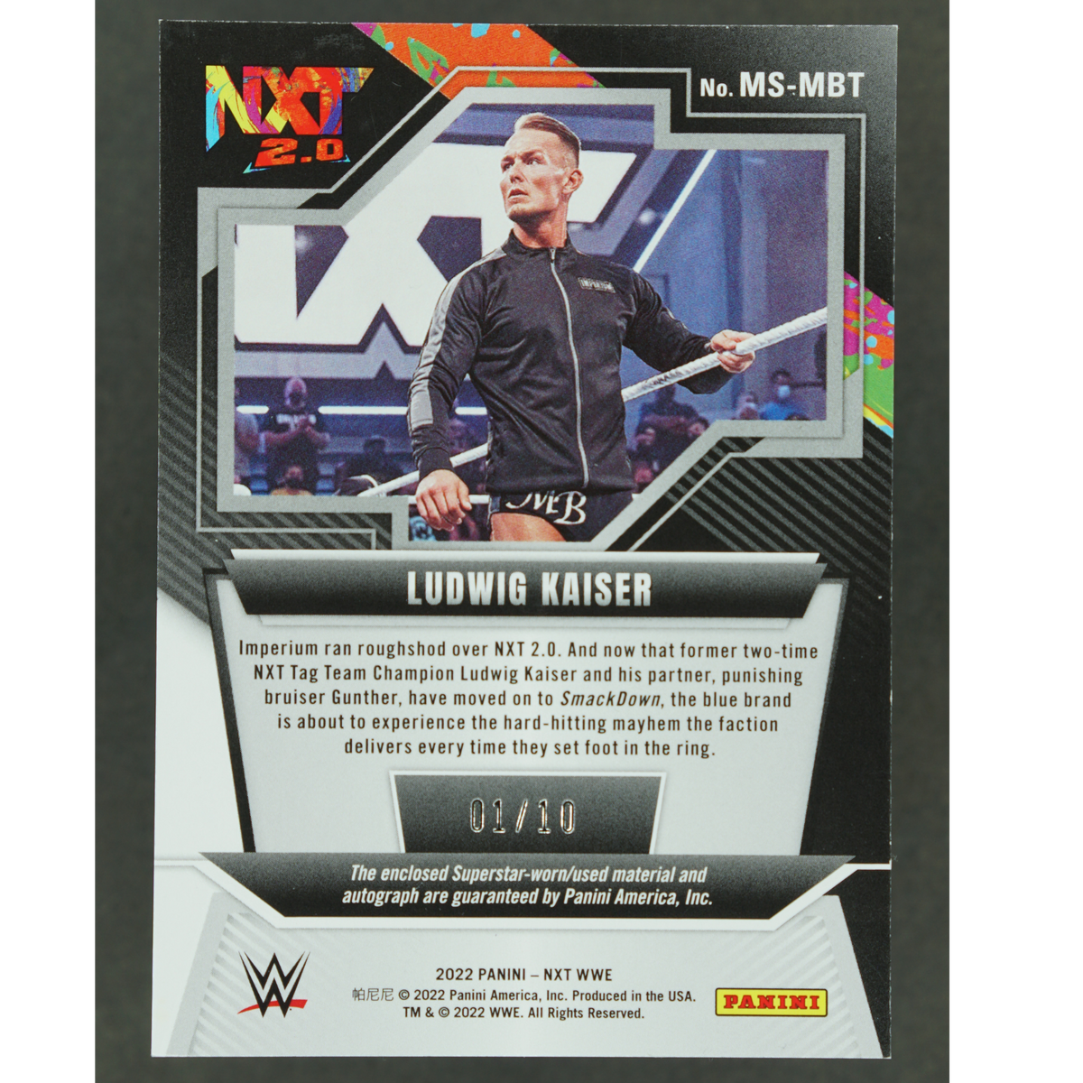 Ludwig Kaiser 2022 NXT Memorabilia Auto 1/10 #MS-MBT