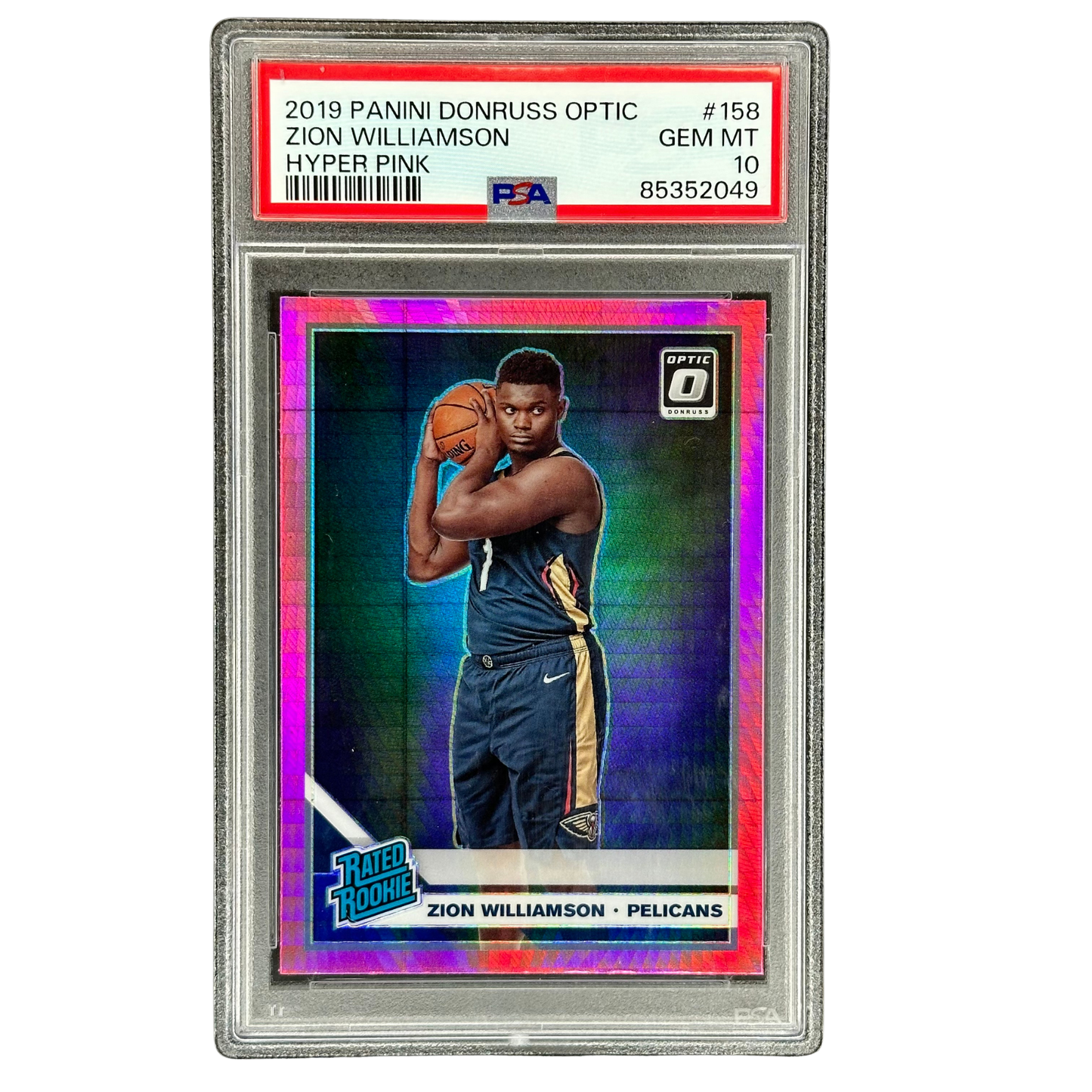 Zion Williamson 2019 Optic Hyper Pink RC Rookie Card PSA 10 #158