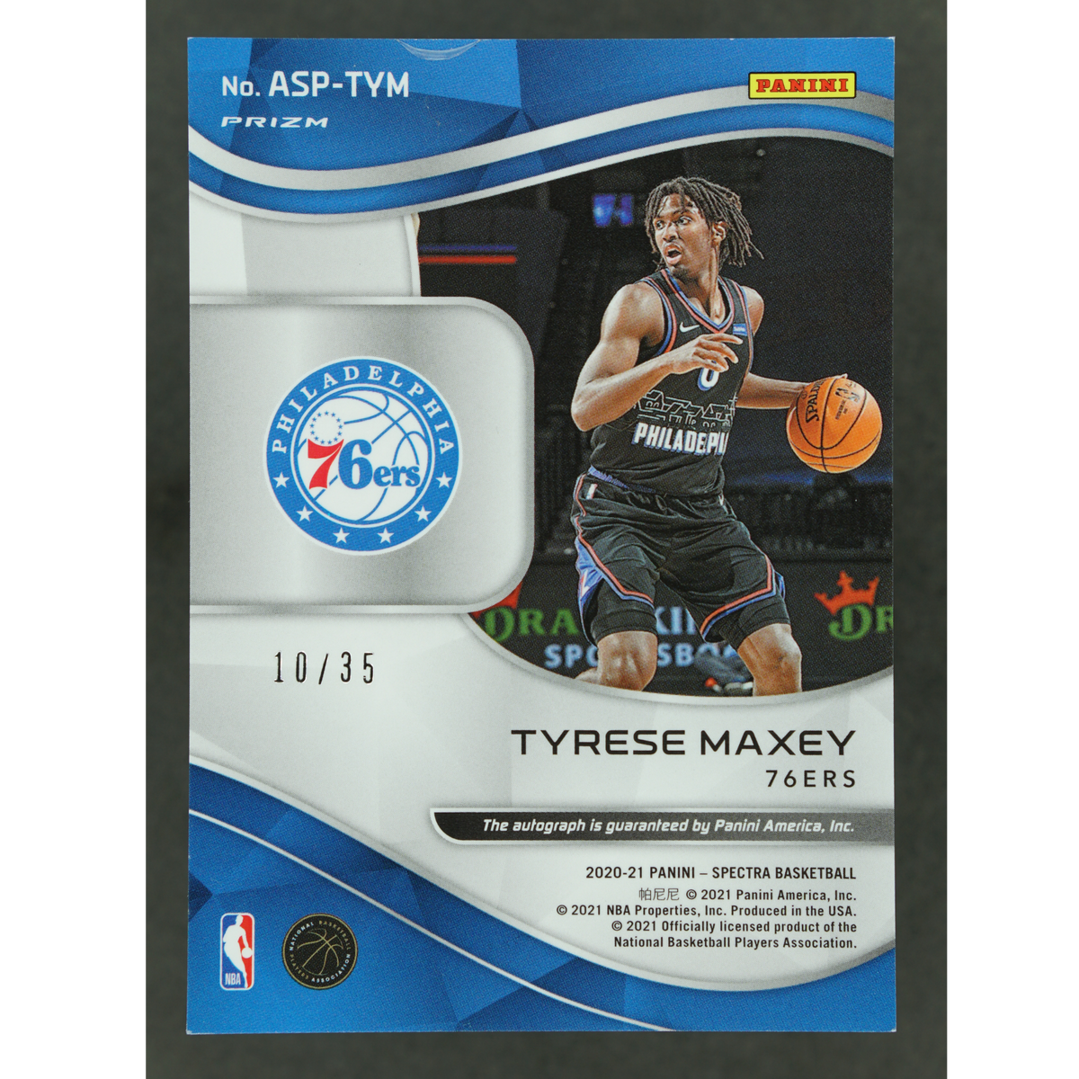 Tyrese Maxey 2020 Spectra RC Aspiring Auto 10/35 #ASP-TYM