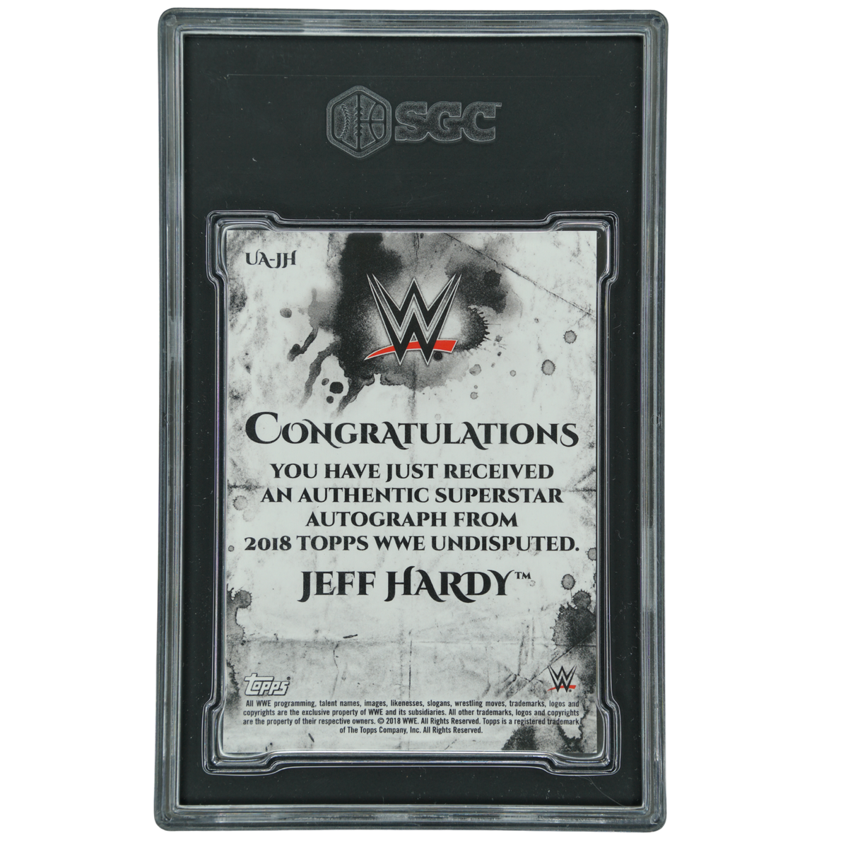 Jeff Hardy 2018 Undisputed Auto Orange 81/99 SGC 9 #UA-JH