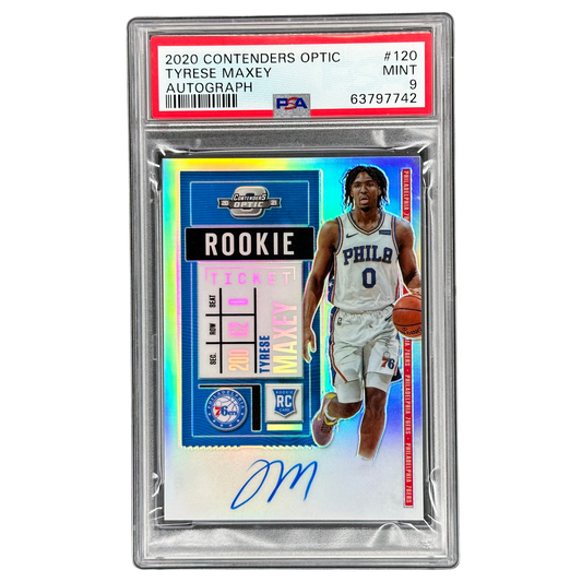 Tyrese Maxey 2020 Contenders Optic Rookie Ticket Auto PSA 9 #120