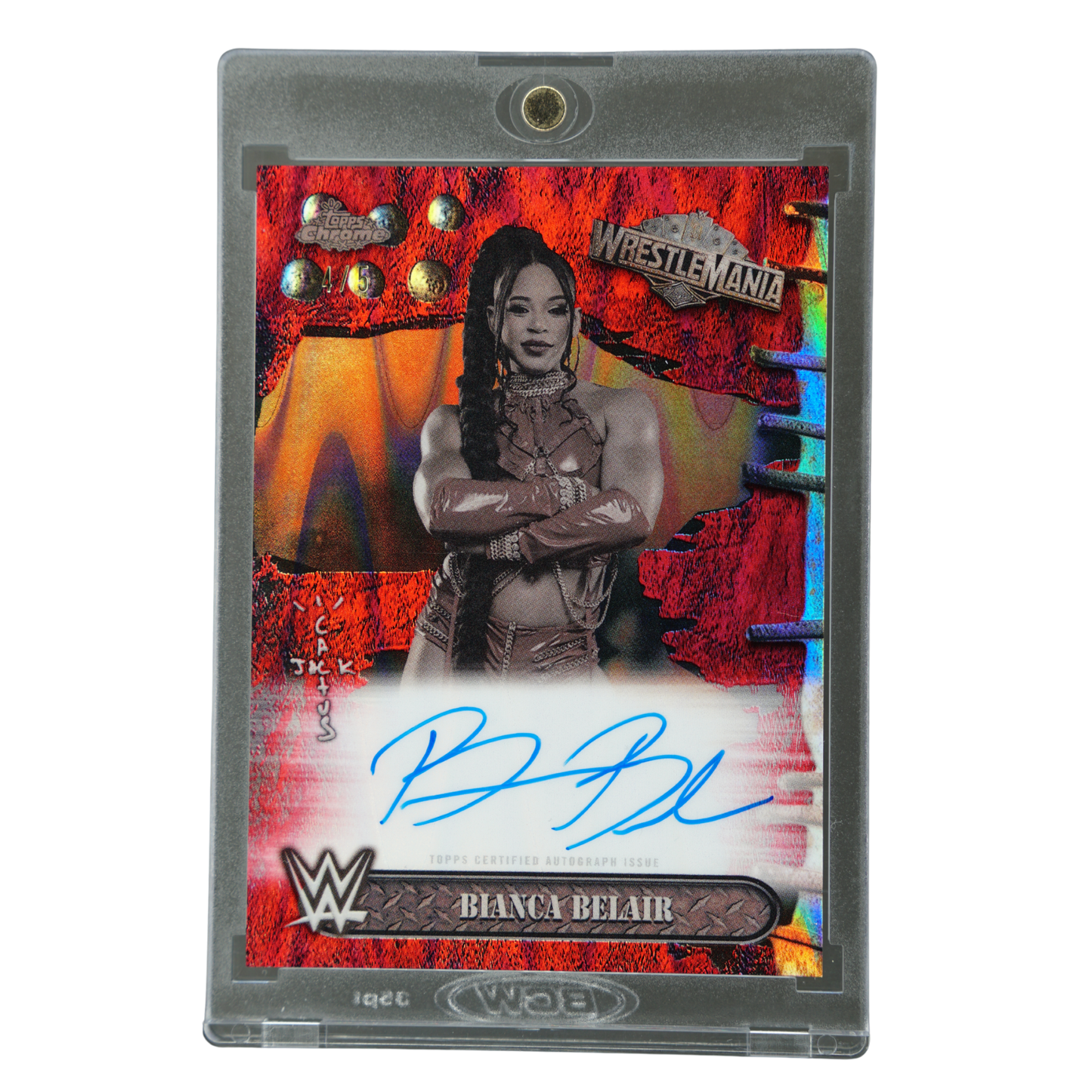 Bianca Belair 2025 Cactus Jack Wrestlemania Red Raywave Auto 4/5 #CJA-BB