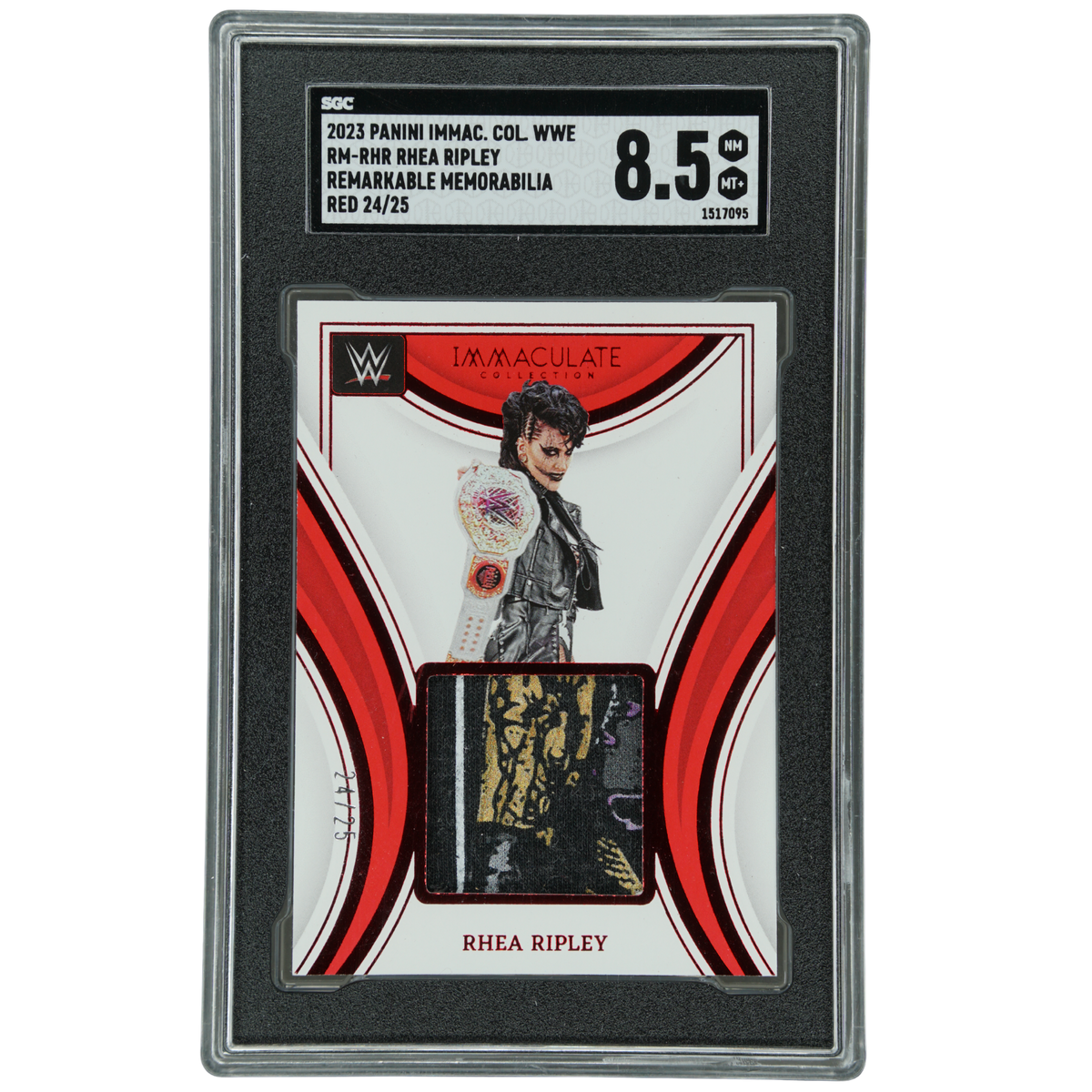 Rhea Ripley 2023 Immaculate Remarkable Memorabilia Red 24/25 SGC 8.5 #RM-RHR