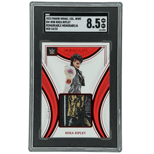 Rhea Ripley 2023 Immaculate Remarkable Memorabilia Red 24/25 SGC 8.5 #RM-RHR