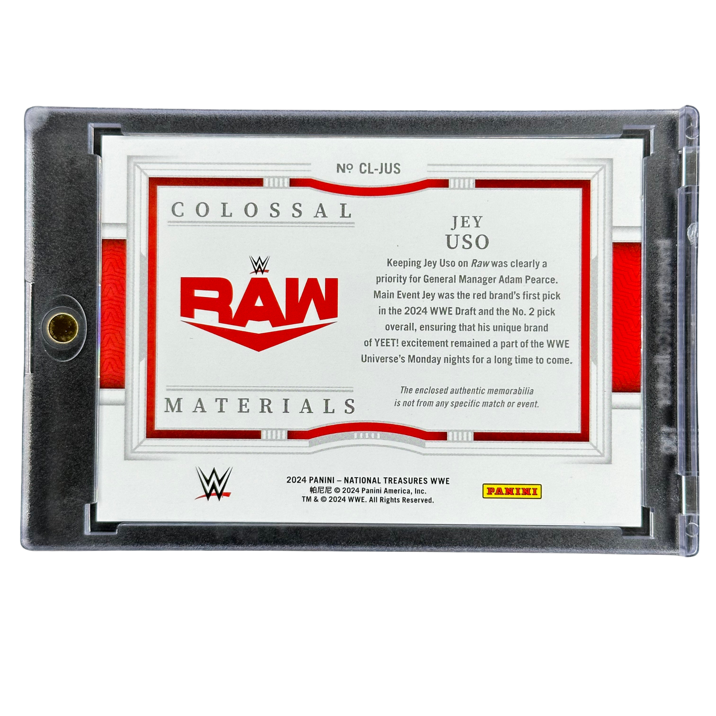 Jey Uso 2024 Colossal Memorabilia 6/10 #CL-JUS