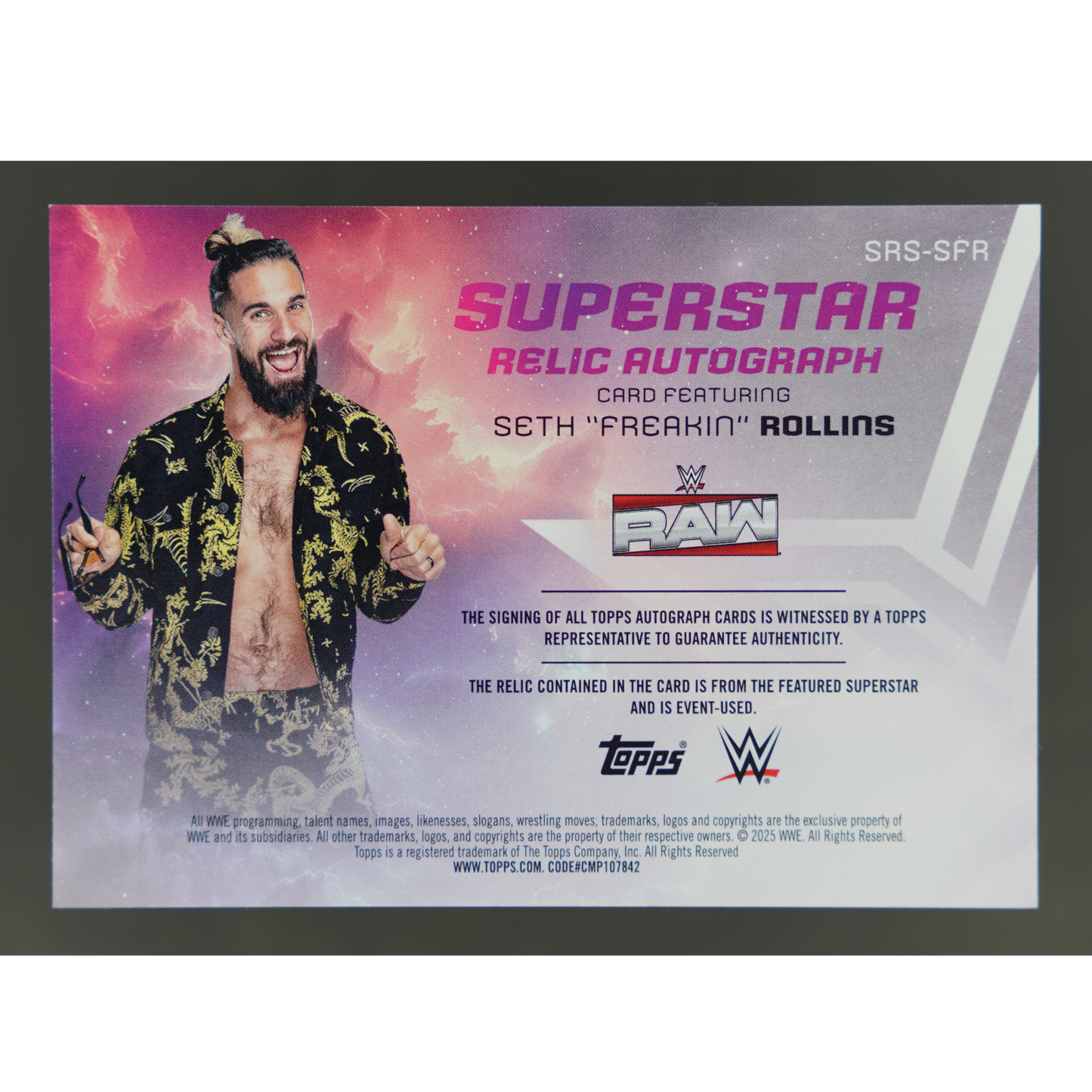 Seth "Freakin" Rollins 2025 Universe Relic Auto 55/99 #SRS-SFA
