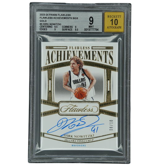 Dirk Nowitzki 2023-24 Flawless Achievements Auto 8/10 BGS 9 #FA-DNK