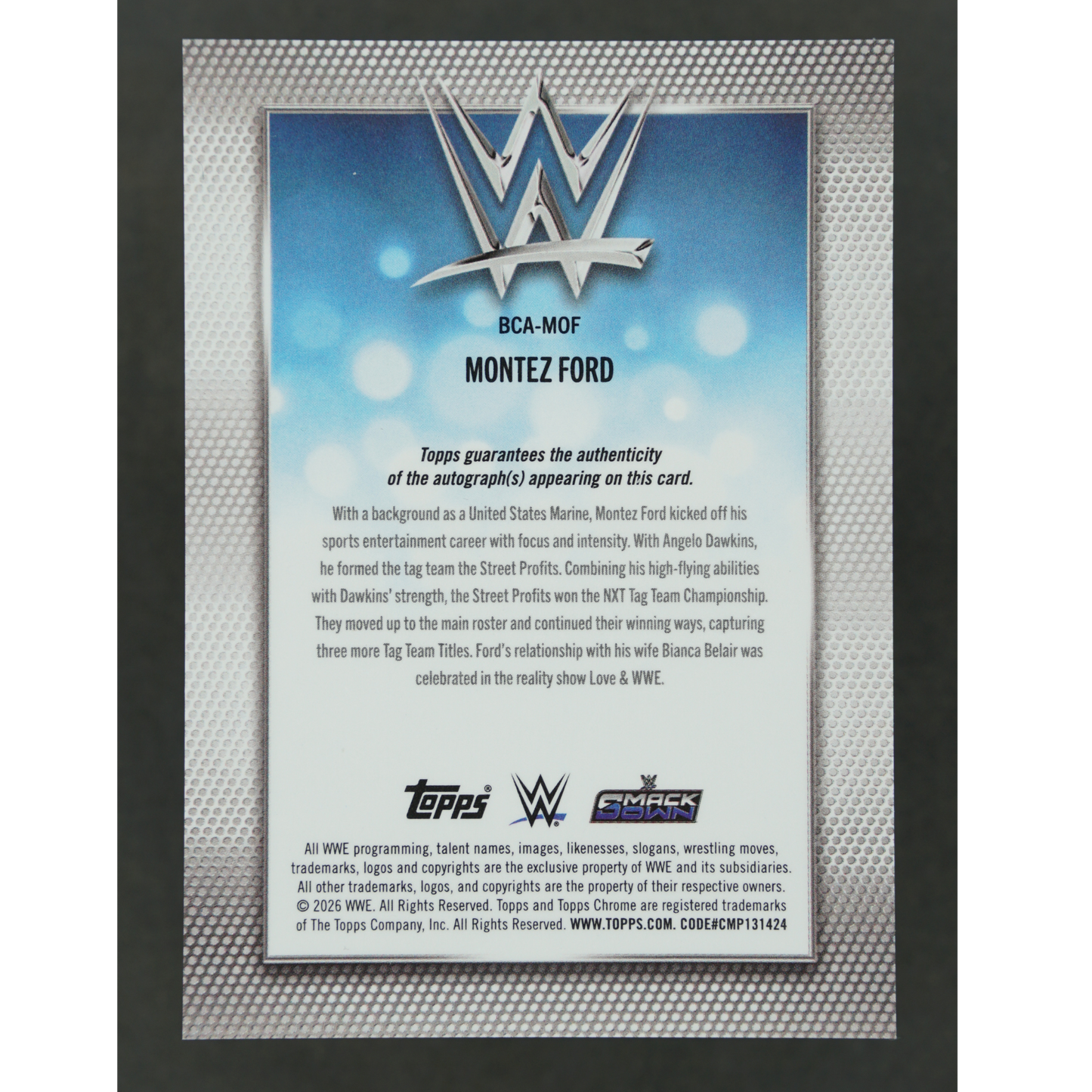 Montez Ford 2026 Chrome Sapphire Auto #BCA-MOF