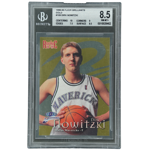 Dirk Nowitzki 1998-99 Fleer Brilliants RC Rookie Gold 70/99 BGS 8.5 #109