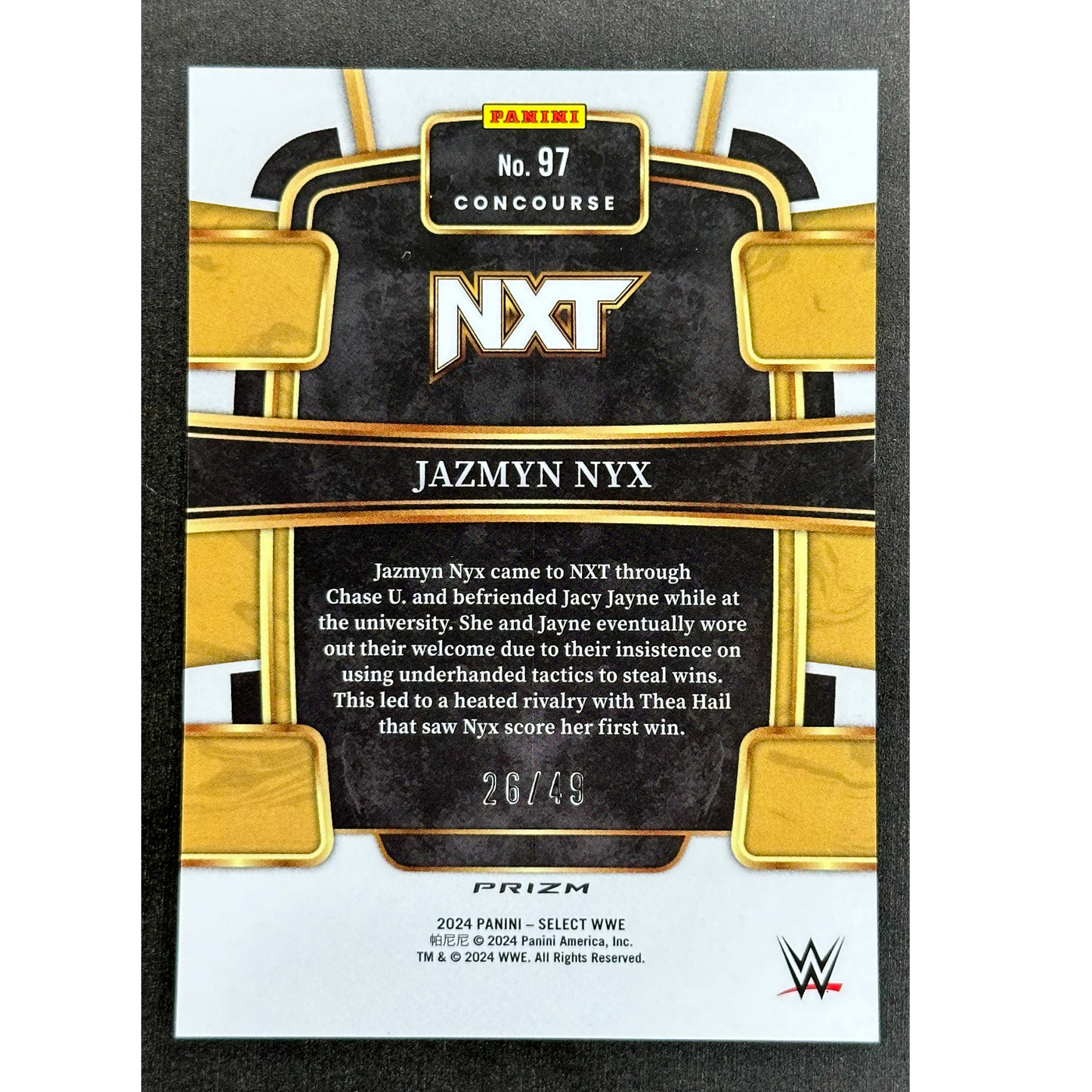 Jazmyn Nyx 2024 Select 26/49 RC Rookie Card #97