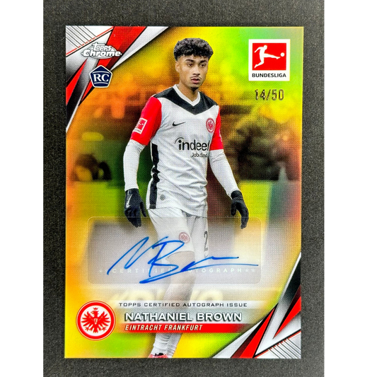 Nathaniel Brown 2025 Chrome Bundesliga RC Rookie Card Auto 14/50 #BA-NBR