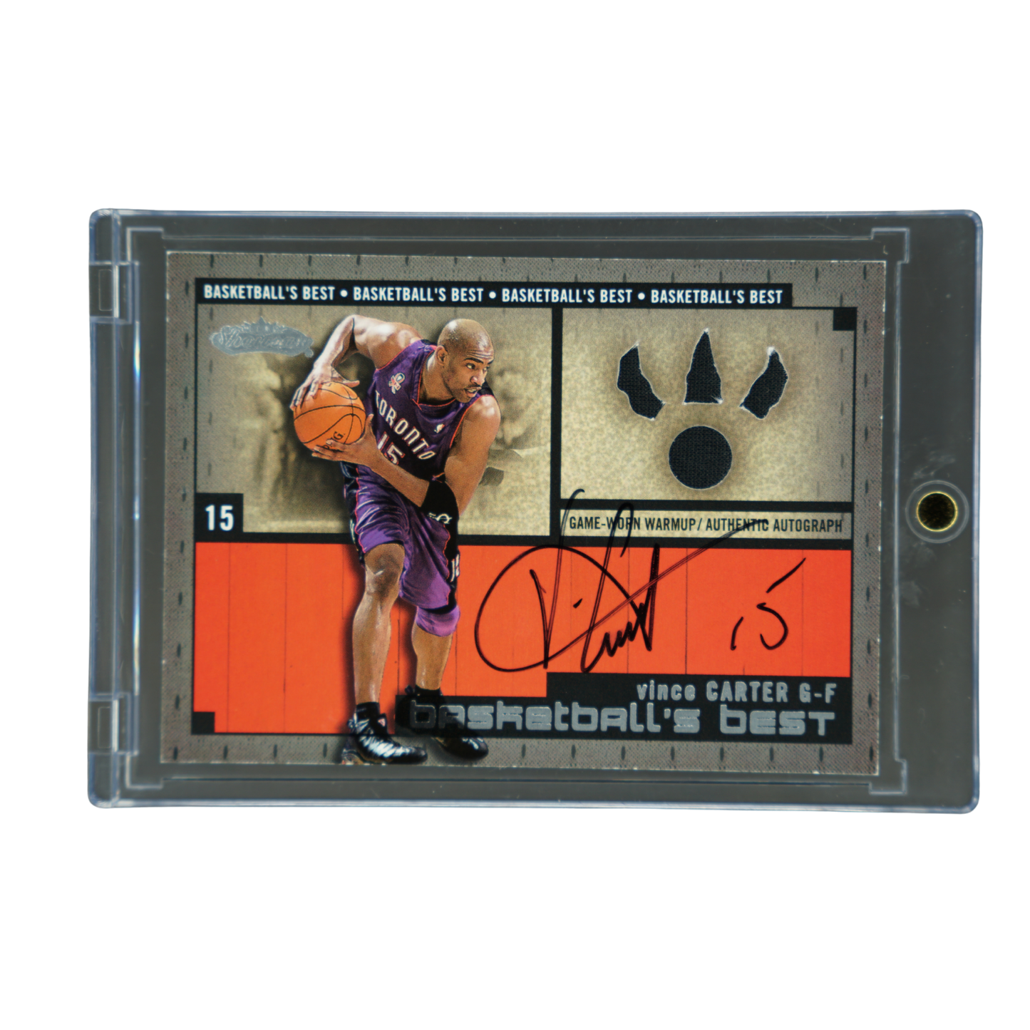 Vince Carter 2002 Fleer Basketball`s Best Jersey Auto 166/400 #15