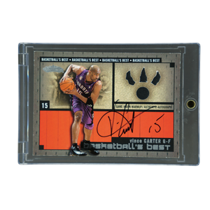 Vince Carter 2002 Fleer Basketball`s Best Jersey Auto 166/400 #15