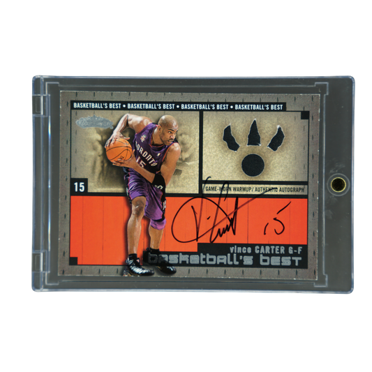 Vince Carter 2002 Fleer Basketball`s Best Jersey Auto 166/400 #15