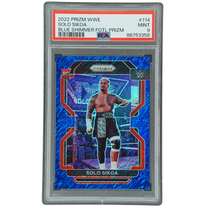 Solo Sikoa 2022 Prizm Blue Shimmer RC 4/10 PSA 9 #114