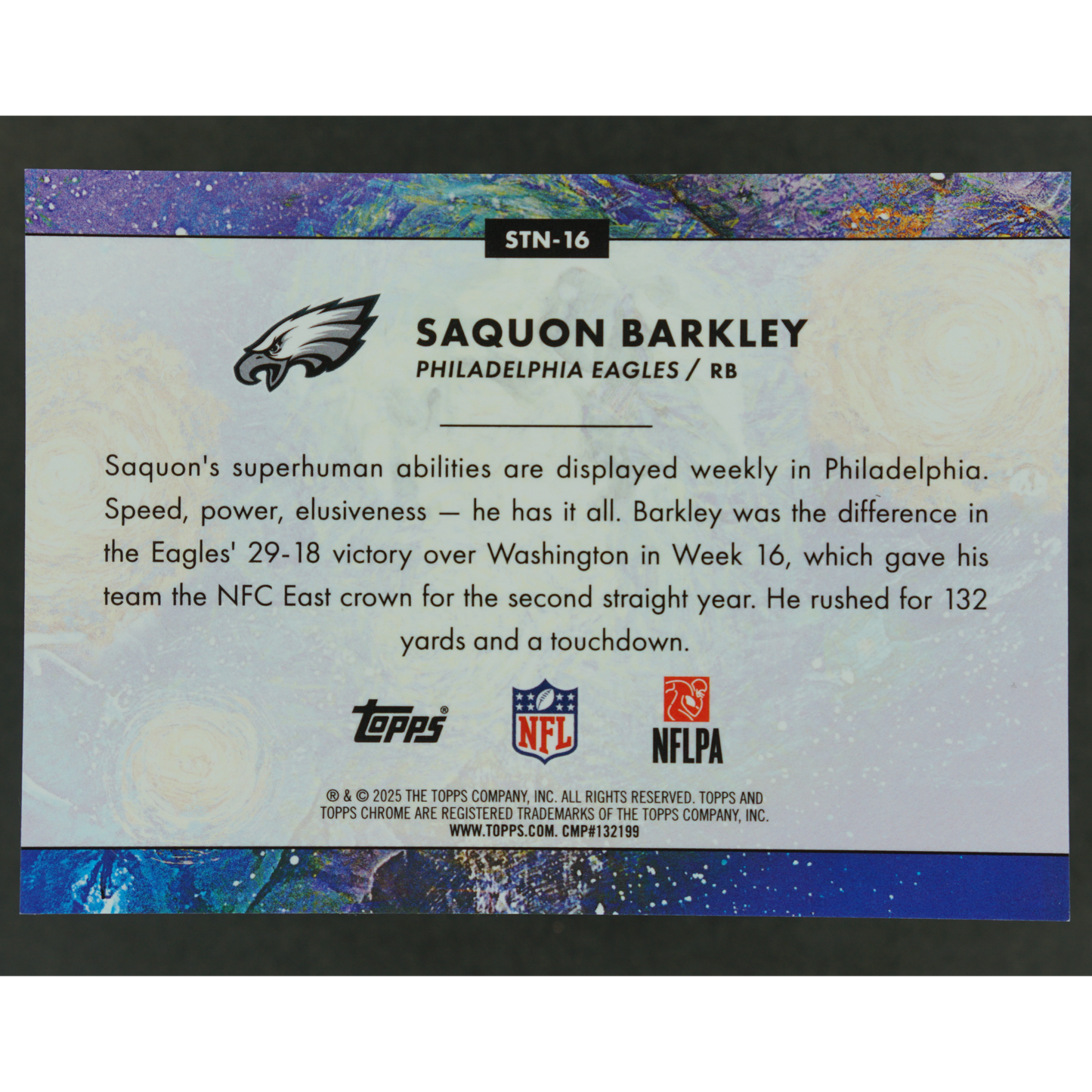 Saquon Barkley 2025 Chrome Cosmic Stars in the Night 19/75 #STN-16