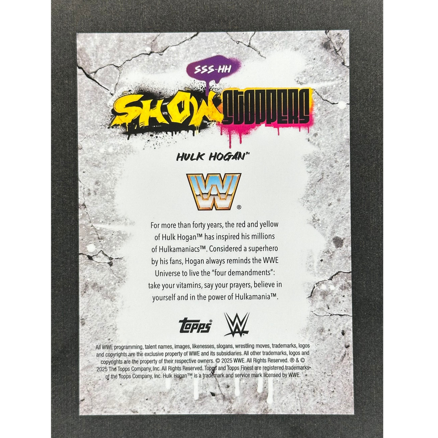 Hulk Hogan 2025 Finest Show Stoppers 2/5 #SSS-HH