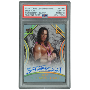 Bret "Hit Man" Hart 2018 Topps Legends Hall of Fame Auto 31/50 #A-BH