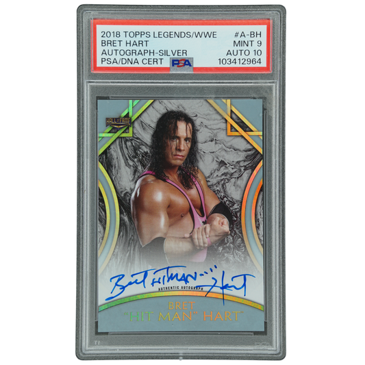 Bret "Hit Man" Hart 2018 Topps Legends Hall of Fame Auto 31/50 #A-BH