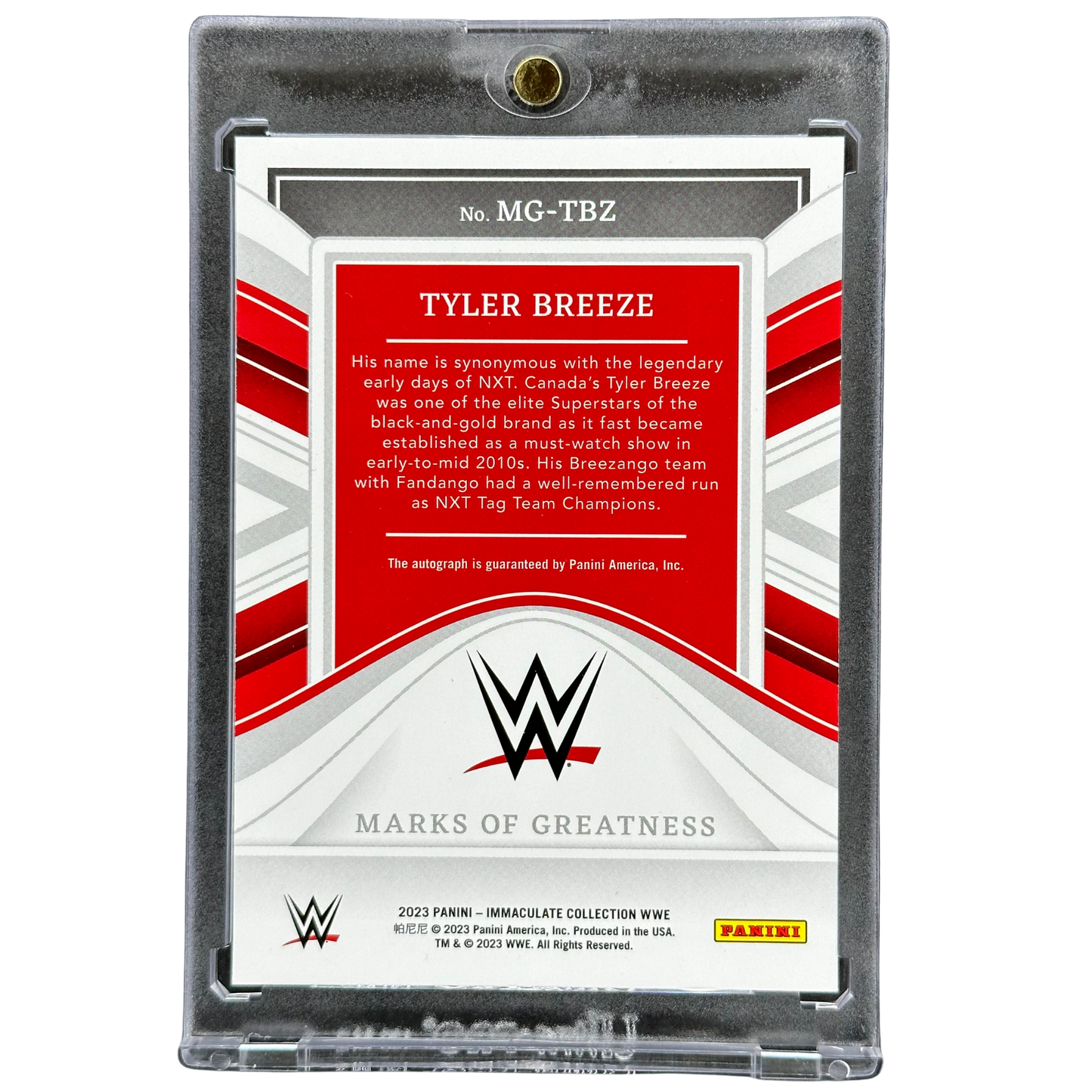 Tyler Breeze 2023 Immaculate Marks of Greatness Auto 18/25 #MG-TBZ