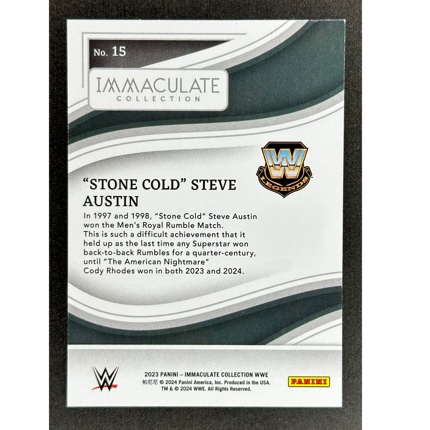 "Stone Cold" Steve Austin 2023 Immaculate Gold 1/10 #15