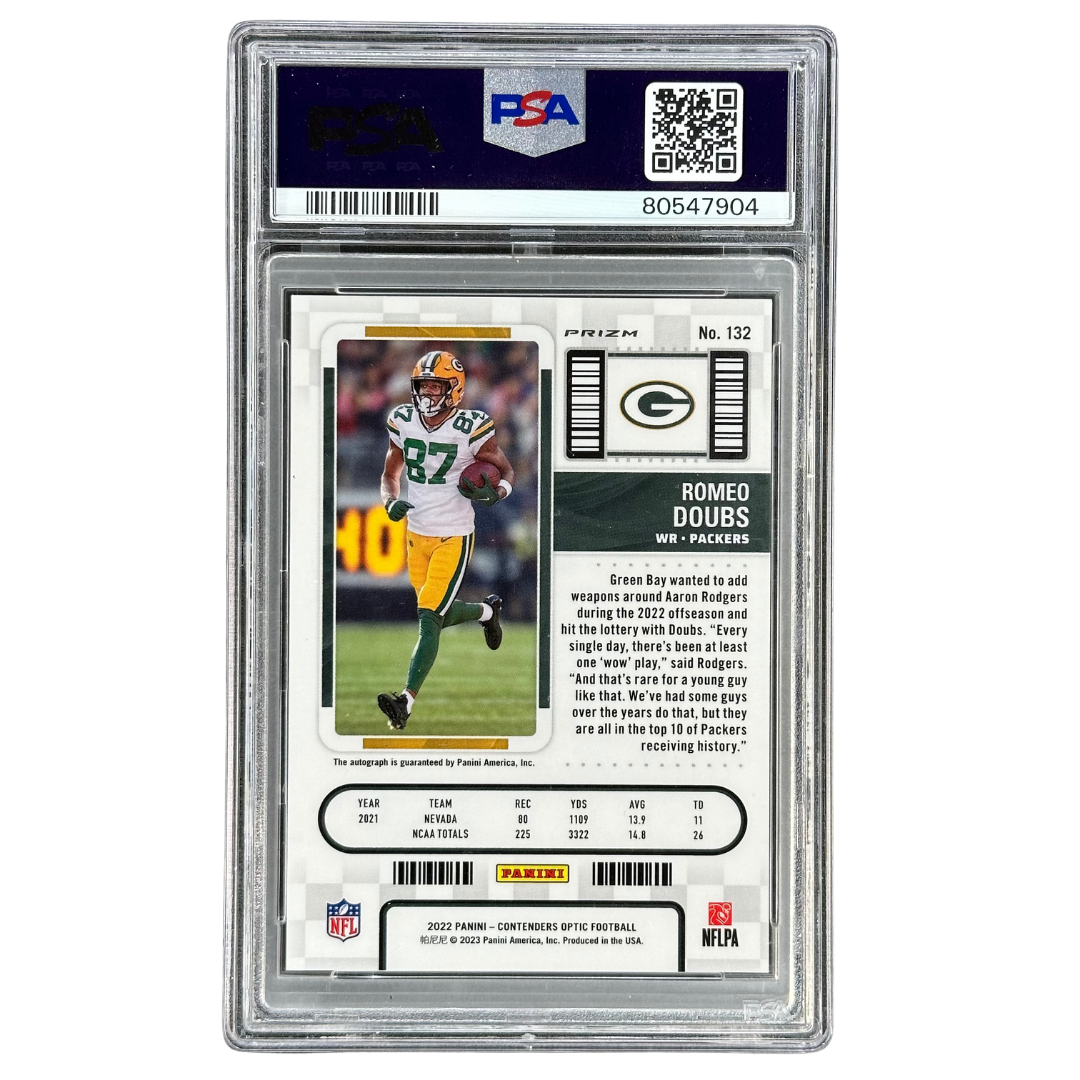 Romeo Doubs 2022 Contenders Rookie Ticket Auto Silver PSA 10 #132