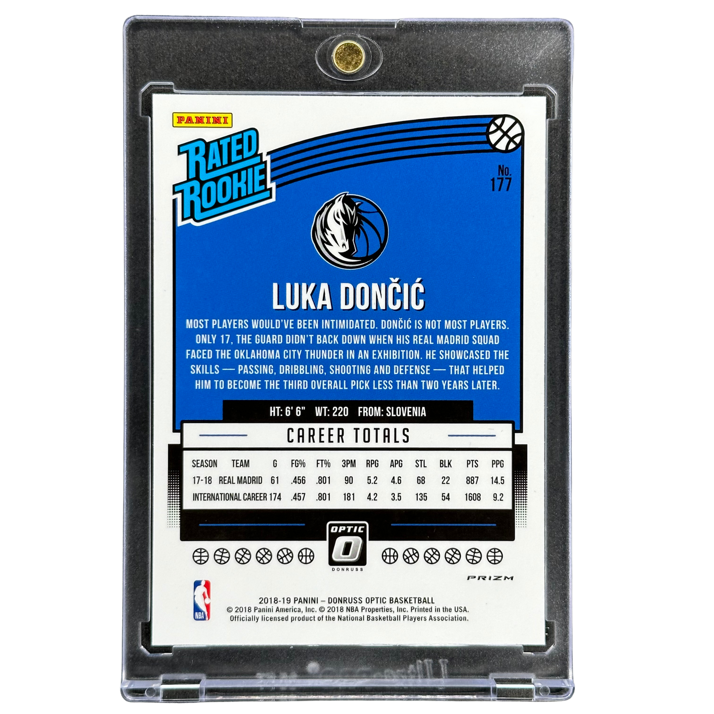 Luka Doncic 2018 Optic Shock RC Rookie Card #177