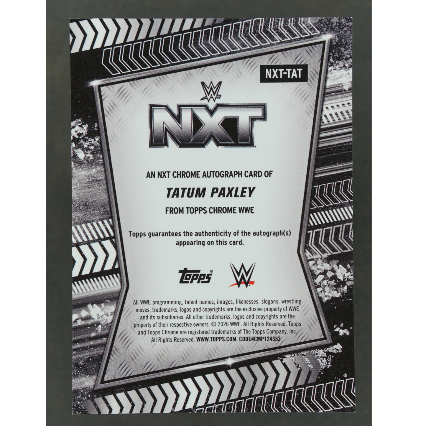Tatum Paxley 2026 Chrome Sapphire NXT Auto #NXT-TAT