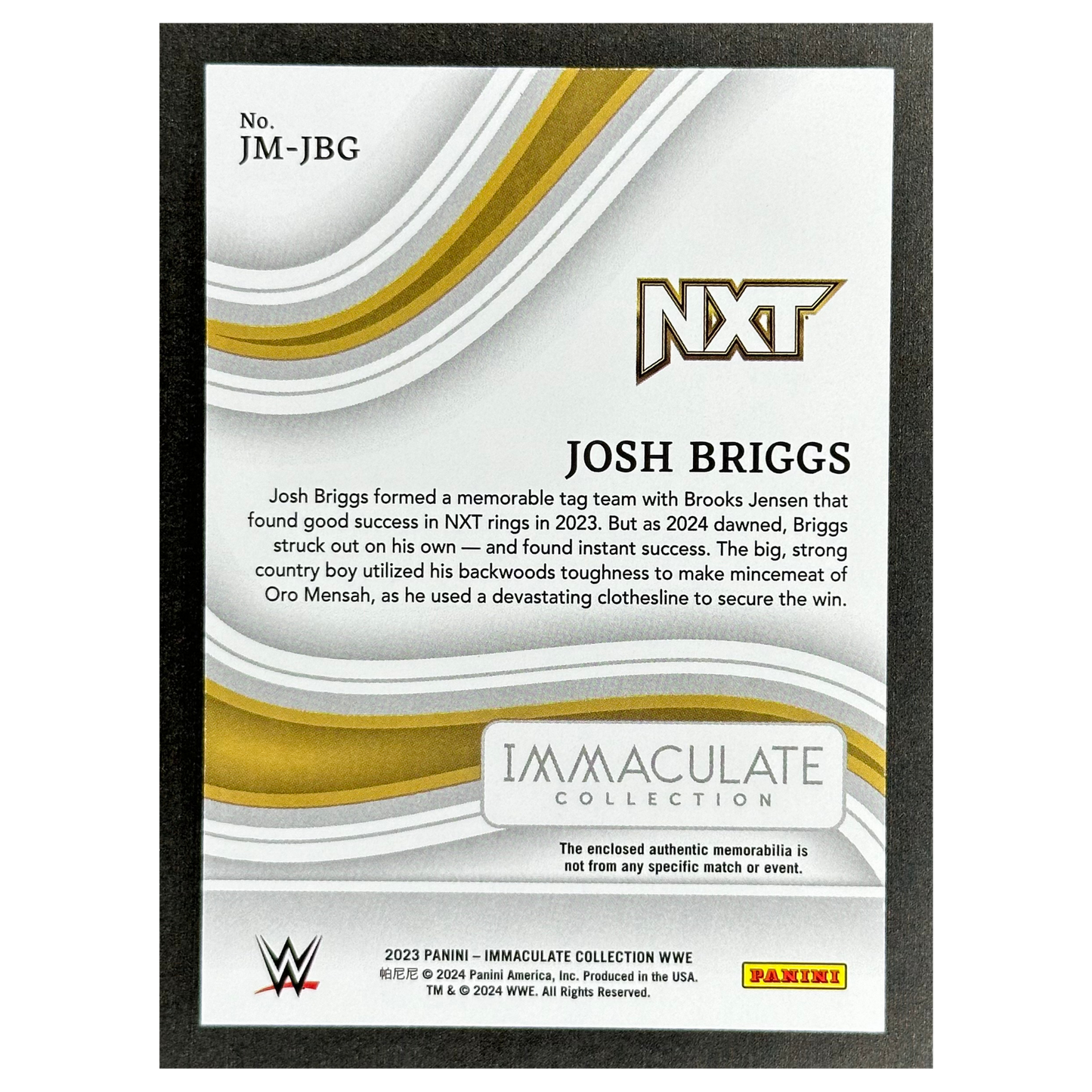 Josh Briggs 2023 Immaculate Jumbo Patch 32/50 #JM-JBG