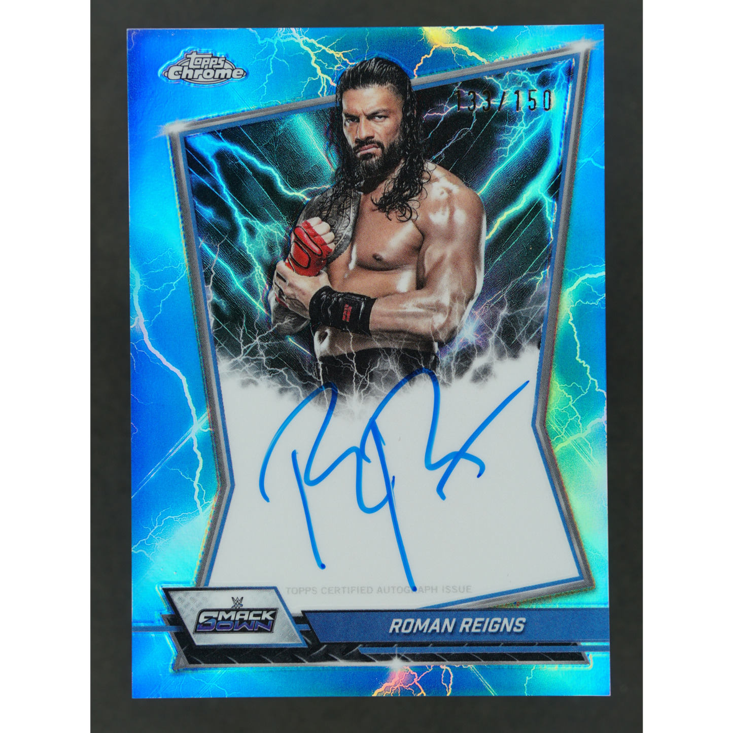 Roman Reigns 2026 Chrome Blue Brand Auto 133/150 #BBA-ROM