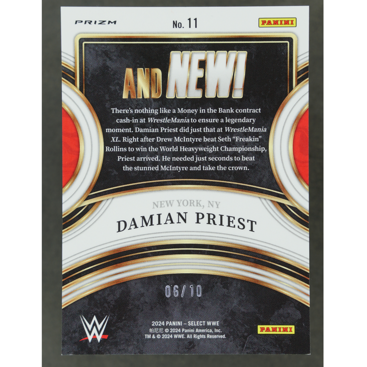 Damian Priest 2024 Select And New! Gold Wave 6/10 #11