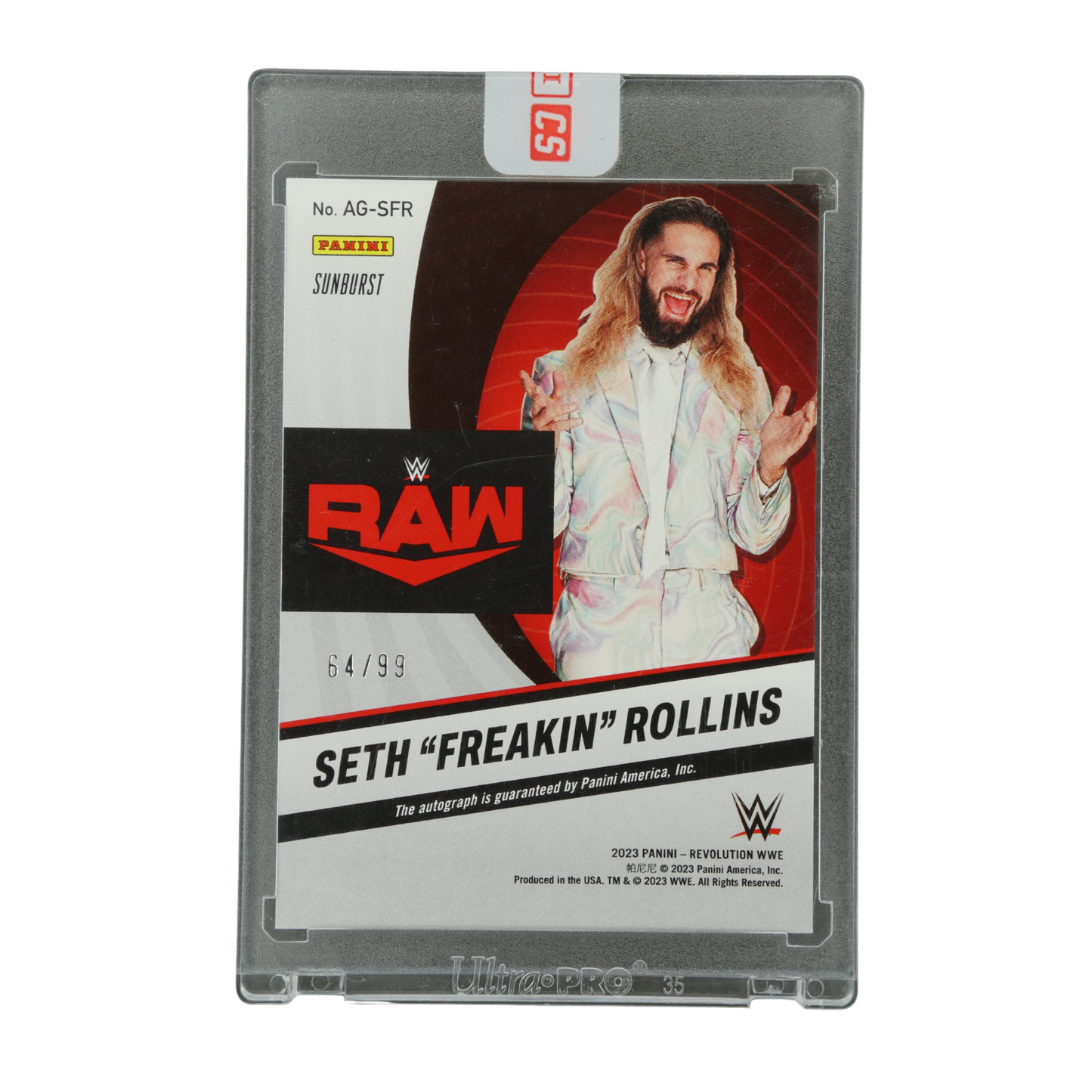 Seth "Freakin" Rollins 2023 Revolution Auto Sunburst 64/99 #AG-SFR