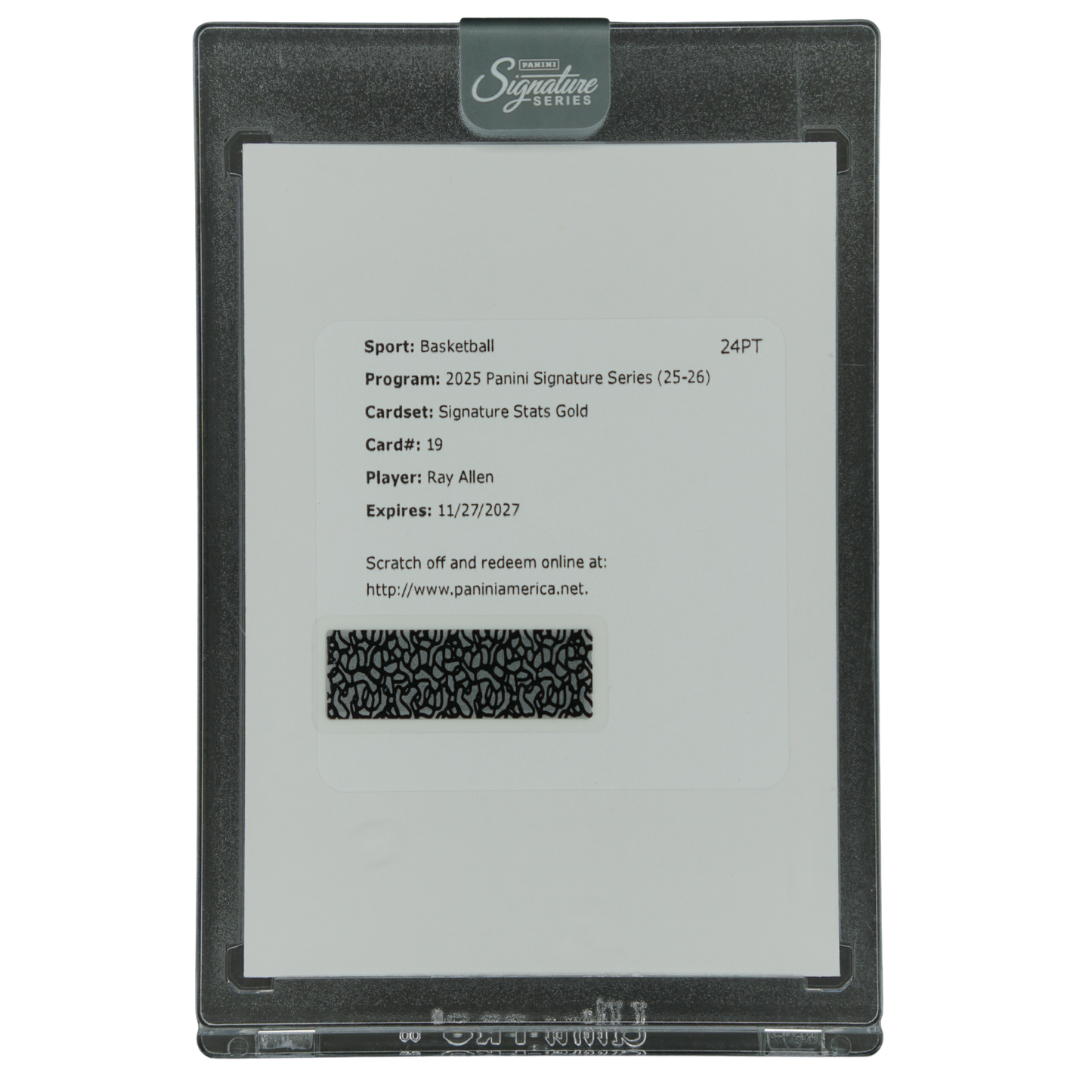 Ray Allen 2025 Signature Series Signature Stats Gold Redemption #19