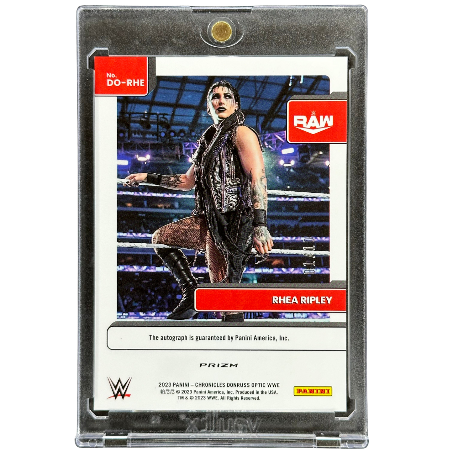 Rhea Ripley 2023 Optic Gold Signature Series Auto 1/10 #DO-RHE