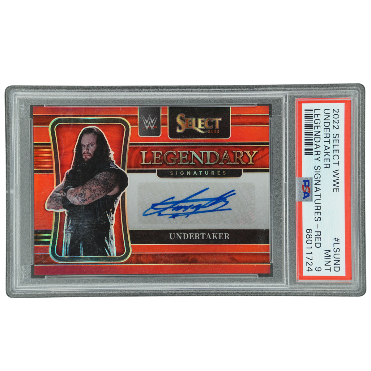 Undertaker 2022 Select Legendary Signatures Red Auto 32/99 PSA 9 #LS-UND