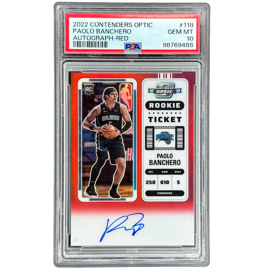 Paolo Banchero 2022 Contenders Optic Rookie Ticket Auto Red 45/99 PSA 10 #118