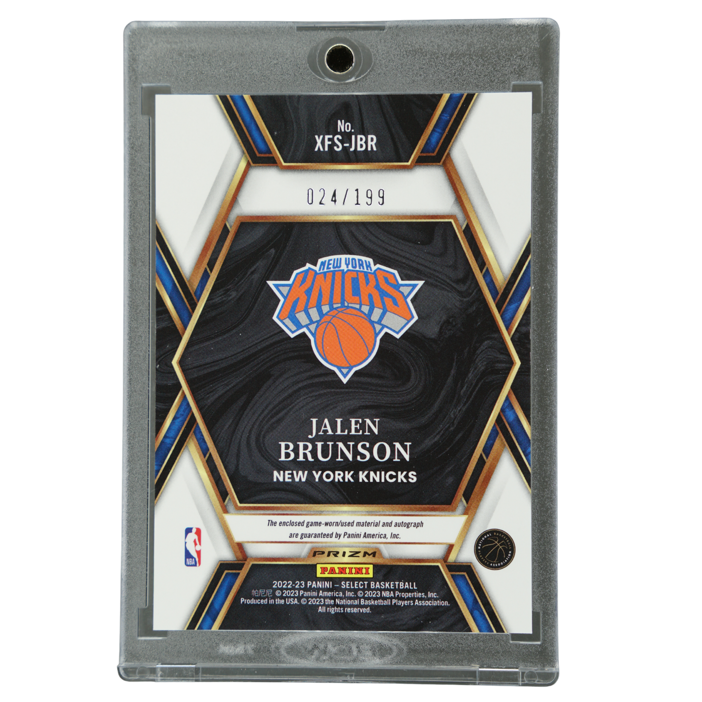 Jalen Brunson 2022 Select X-Factor Jersey Auto 24/199 #XFS-JBR
