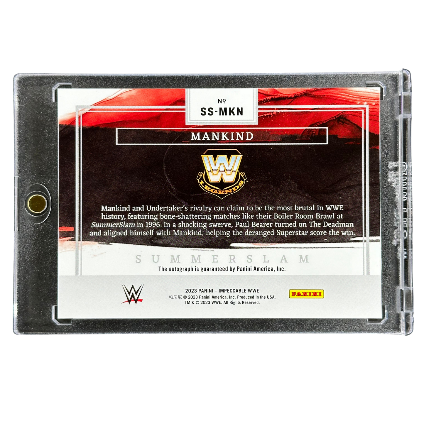 Mankind 2023 Impeccable 1996 Summerslam Auto 35/96 #SS-MKN