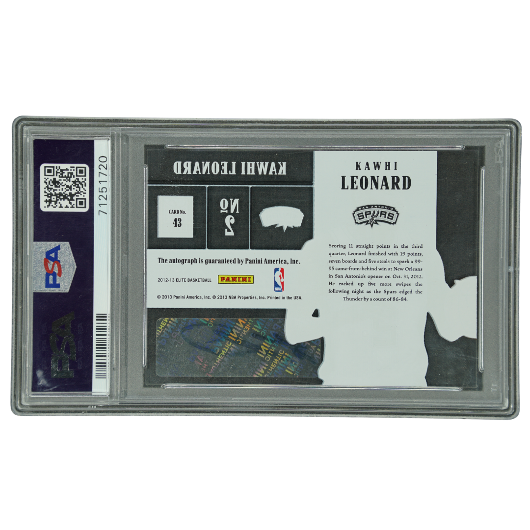 Kawhi Leonard 2012 Elite Rookie Inscriptions Auto psa 9 #43