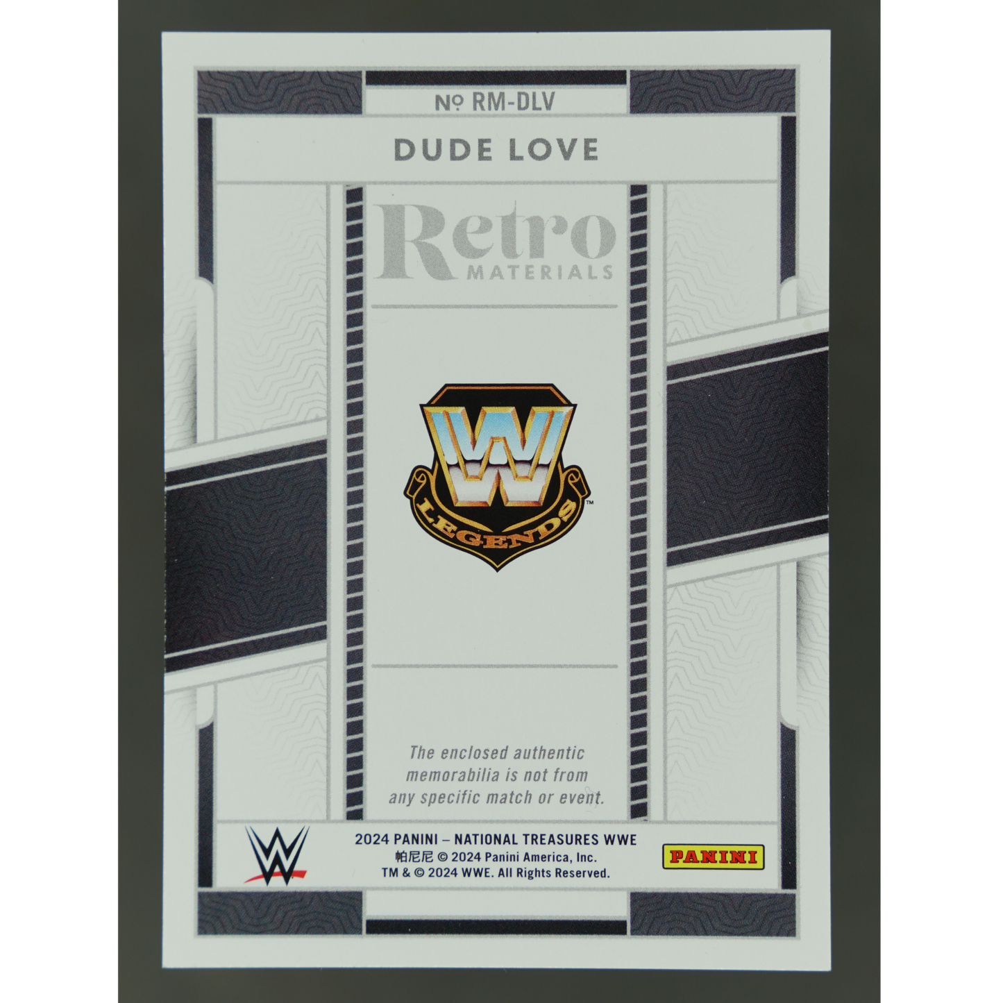 Dude Love 2024 National Treasures Retro Materials Memorabilia 77/99 #RM-DLV