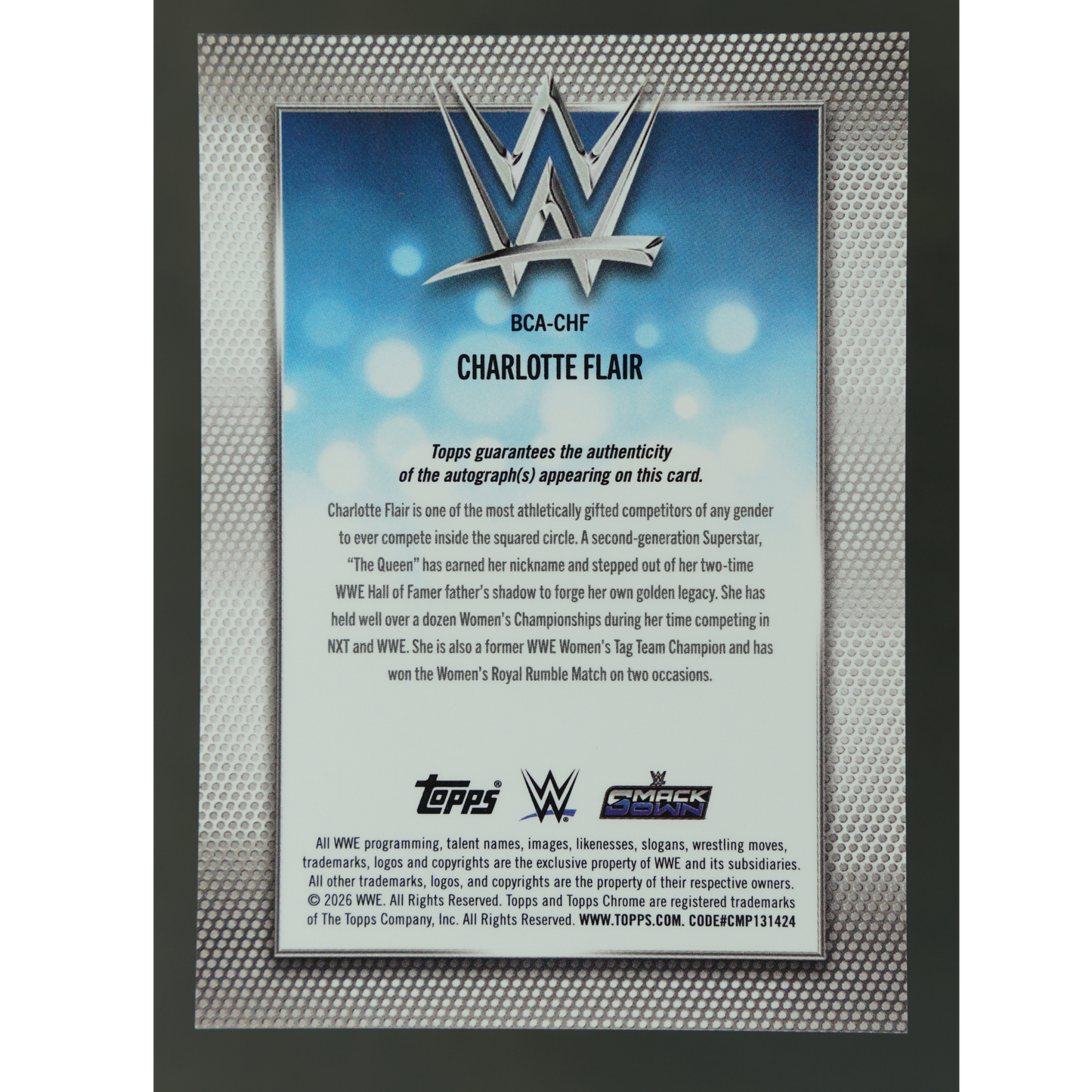 Charlotte Flair 2026 Chrome Auto #BCA-CHF
