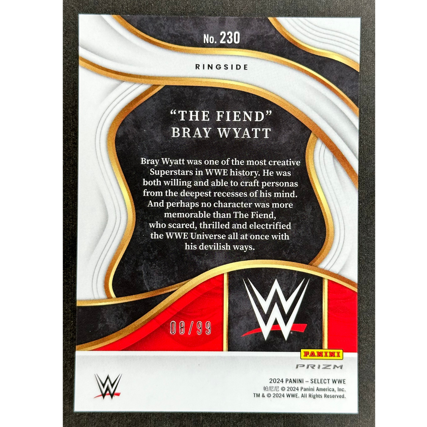 "The Fiend" Bray Wyatt 2024 Select Ringside 8/99 #230