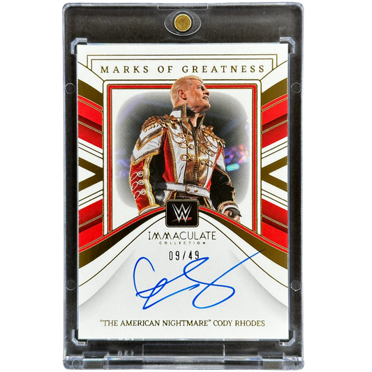 "The American Nightmare" Cody Rhodes 2023 Immaculate Marks of Greatness Auto 9/49 #MG-CRD