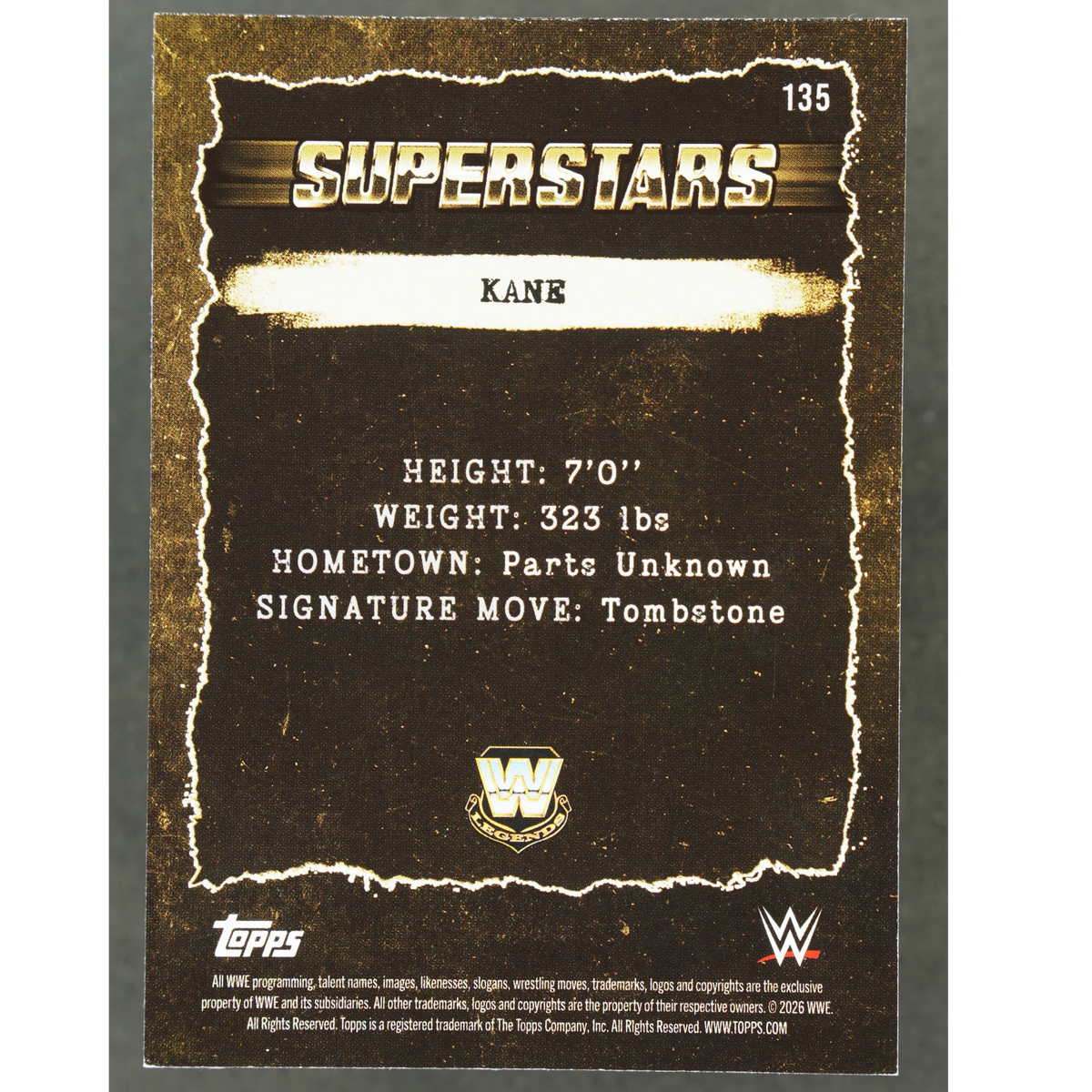 Kane 2026 Decades Superstars Gold 4/50 #135