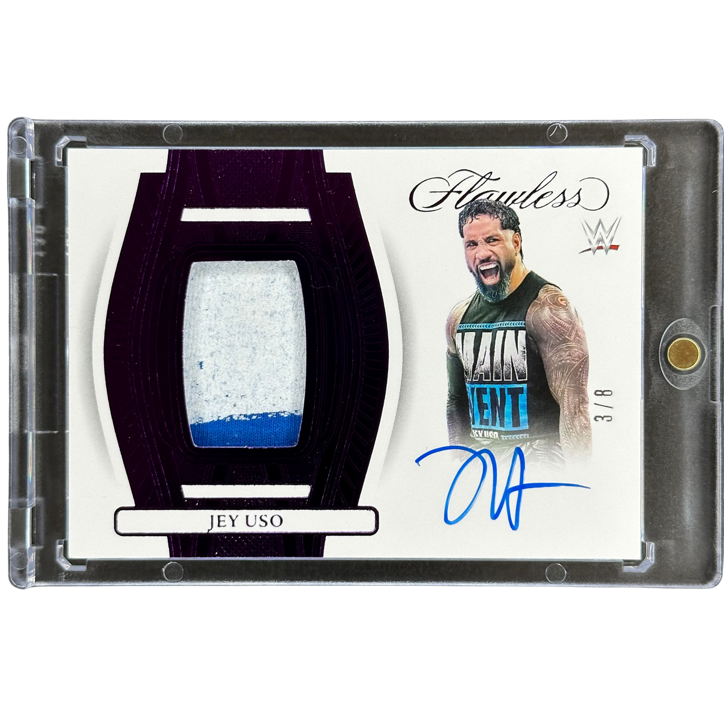 Jey Uso 2024 Flawless Memorabilia Auto 3/8 #FP-JEY